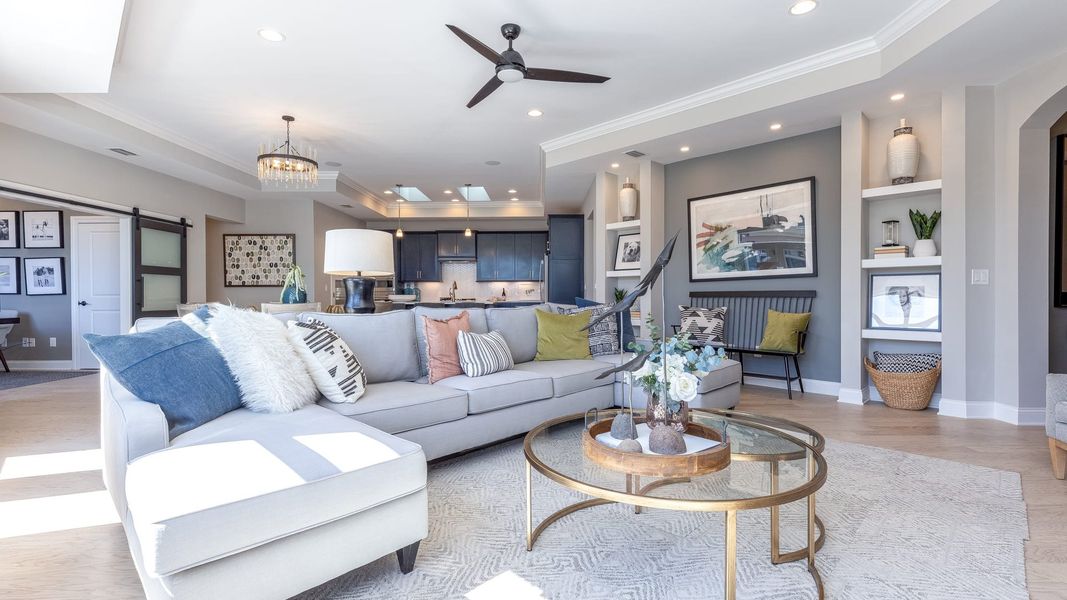 Representative furnished interior of a home built from the Promenade by Epcon Communities in The Courtyards at Lupton Village, Fort Lupton (Image 8). Representative furnished interior of a home built from the Promenade by Epcon Communities in The Courtyards at Lupton Village, Fort Lupton (Image 8).