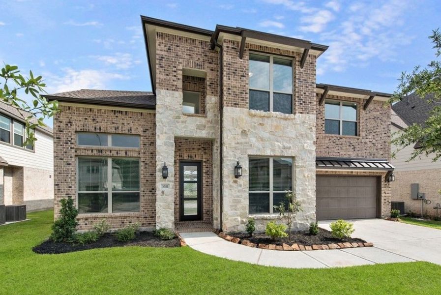 Representative exterior photo of a completed home built from the The Parker II by Westin Homes in Lakeside at Tessera - 60', Lago Vista, TX (Image 1).
