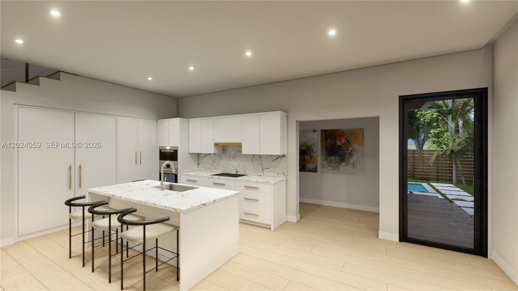 Furnished interior view inside a new home in , Miami (Image 10).