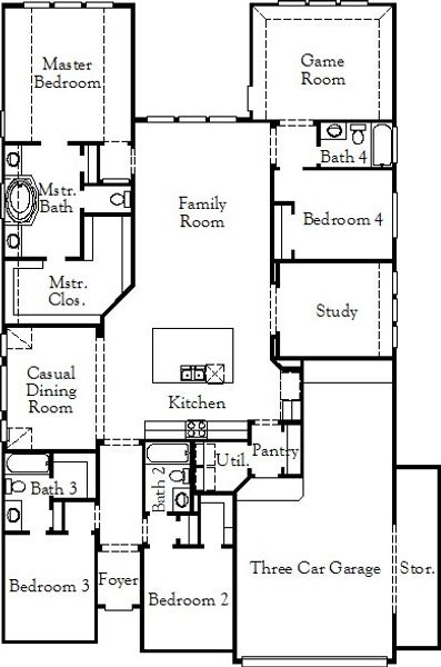 Includes Brick Back, Master Bath Suite Option, 5' Garage Storage Extension, 8' Front Door Option (May Change WindowsPer Plan)