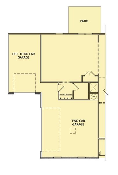 2D floor plan layout for the Huntington by Kerley Family Homes in Springside Reserve, Powder Springs, GA (Image 5).