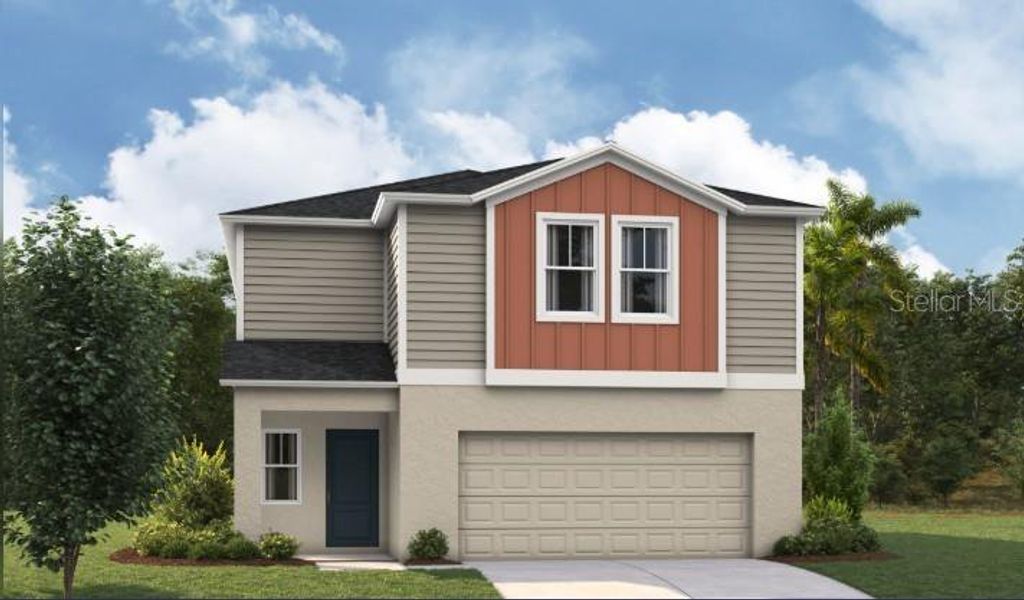 Front exterior of a new home in Davis Landing, Wimauma, FL, highlighting curb appeal (Image 1). Front exterior of a new home in Davis Landing, Wimauma, FL, highlighting curb appeal (Image 1).