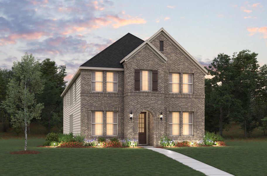 Representative exterior photo of a completed home built from the Whitney by Beazer Homes in Treeline, Justin, TX (Image 2).