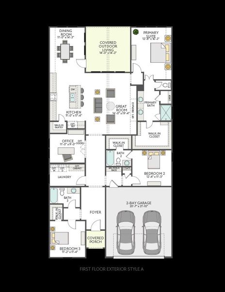 2D floor plan layout for the Palmetto by Tri Pointe Homes in Lagos Reserve, Manor, TX (Image 3). 2D floor plan layout for the Palmetto by Tri Pointe Homes in Lagos Reserve, Manor, TX (Image 3).