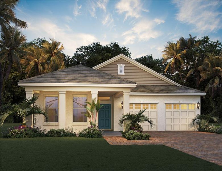Front exterior of a new home in Waterleigh, Winter Garden, FL, highlighting curb appeal (Image 1). Front exterior of a new home in Waterleigh, Winter Garden, FL, highlighting curb appeal (Image 1).