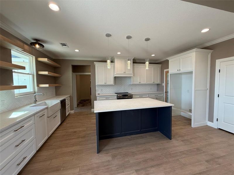 Pick your hardware, fixtures & counters in this semi-custom home!