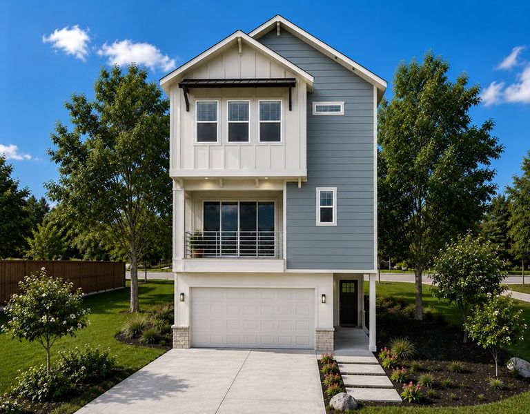 Representative exterior photo of a completed home built from the Elias 2520NC by Saratoga Homes in Aldine Pines, Houston, TX (Image 1). Representative exterior photo of a completed home built from the Elias 2520NC by Saratoga Homes in Aldine Pines, Houston, TX (Image 1).