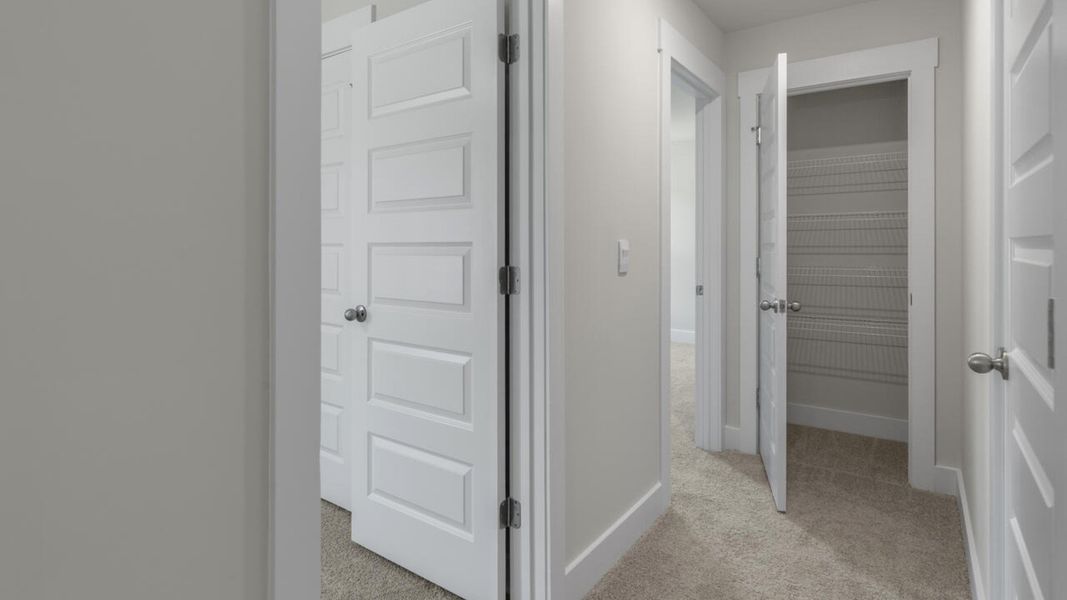 Representative unfurnished interior of a home built from the WREN by D.R. Horton in Indigo Preserve, Leland (Image 34). Representative unfurnished interior of a home built from the WREN by D.R. Horton in Indigo Preserve, Leland (Image 34).