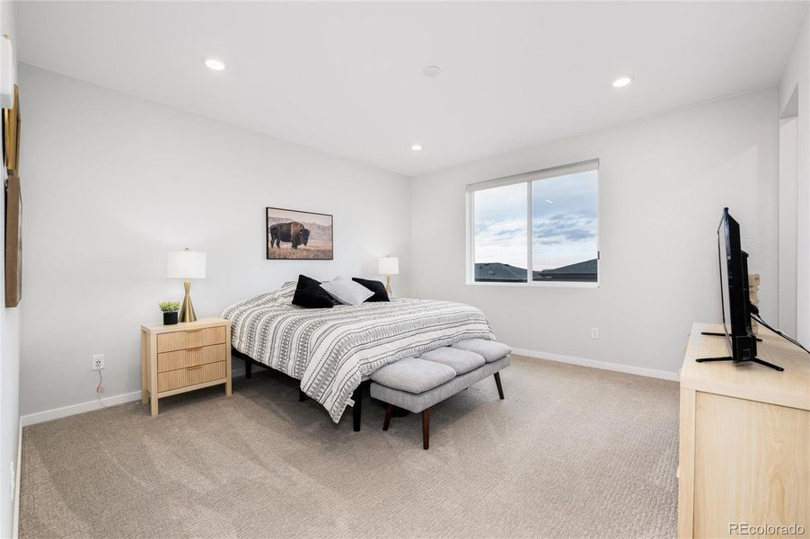 Primary suite - Beautiful neutrals and high end carpeting.