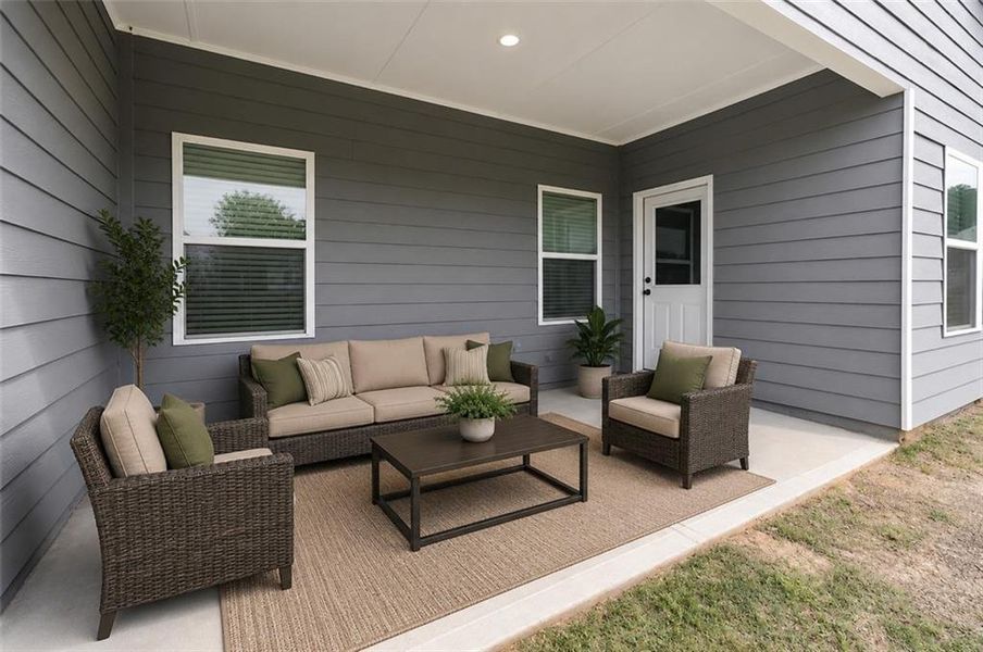 Exterior details and patio area of a home in Lake Preserve at Jackson Trail, Jefferson (Image 3). Exterior details and patio area of a home in Lake Preserve at Jackson Trail, Jefferson (Image 3).