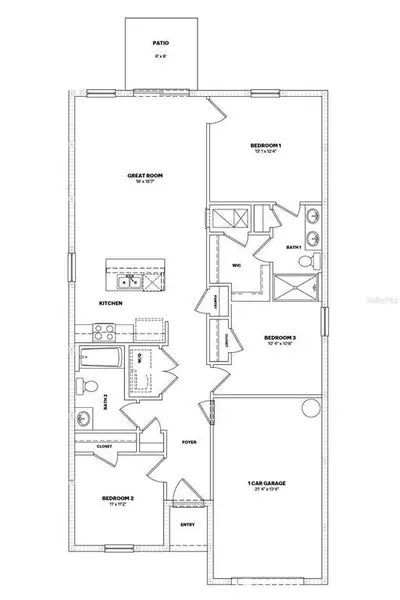 2D floor plan layout of this home in Derby Creek, Ocala, FL (Image 2). 2D floor plan layout of this home in Derby Creek, Ocala, FL (Image 2).