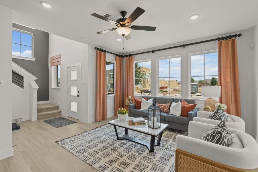 Representative furnished interior of a home built from the Dillon by Chesmar Homes in Meridiana Courtyard Collection, Manvel (Image 5).