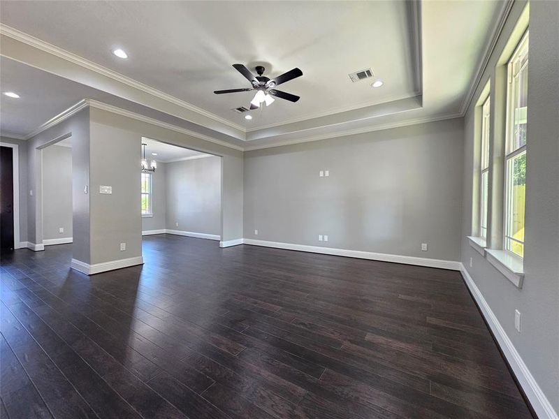 The house has Luxury WOOD flooring throughout the house!