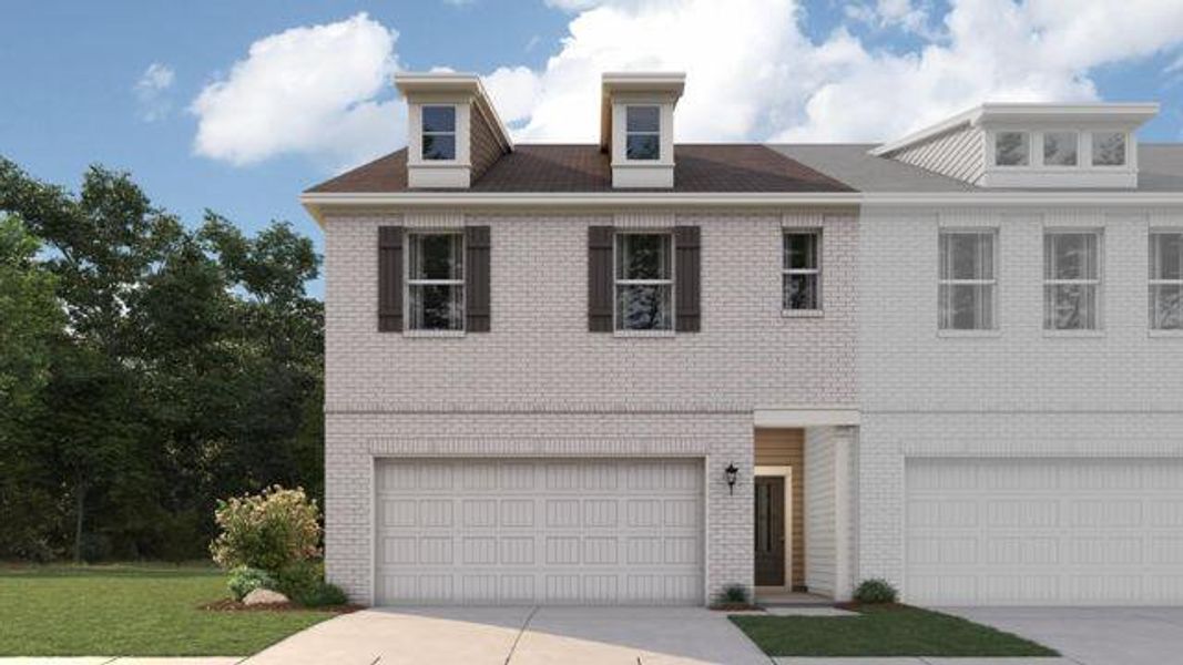 Front exterior of a new home in Magnolia Square, Austell, GA, highlighting curb appeal (Image 1). Front exterior of a new home in Magnolia Square, Austell, GA, highlighting curb appeal (Image 1).