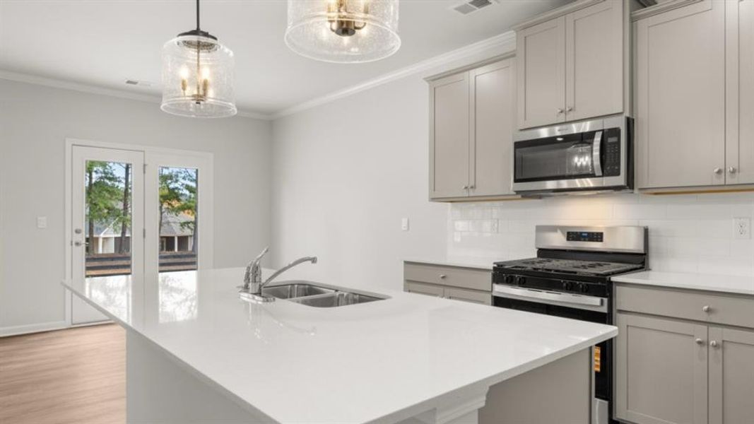 Furnished interior view inside a new home in Fairway 17 at Mirror Lake, Villa Rica (Image 7). Furnished interior view inside a new home in Fairway 17 at Mirror Lake, Villa Rica (Image 7).