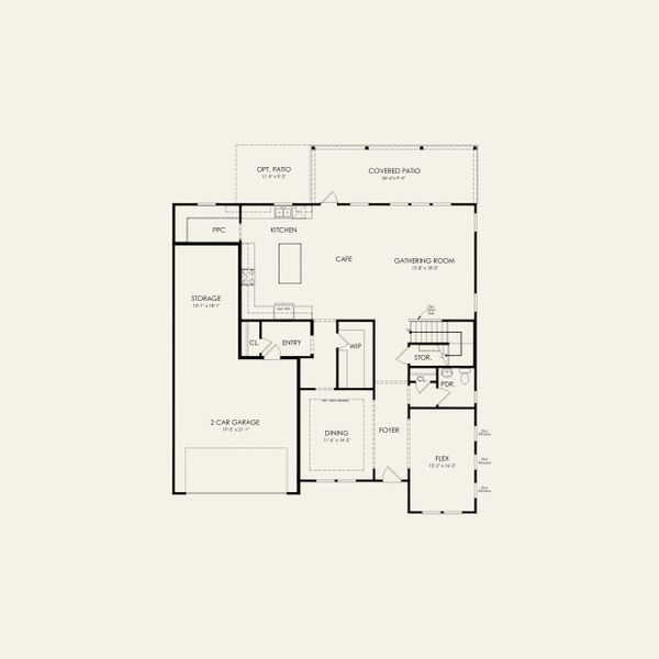 2D floor plan layout for the Merino by Pulte Homes in The Retreat at Carolina Ridge, Harrisburg, NC (Image 3).
