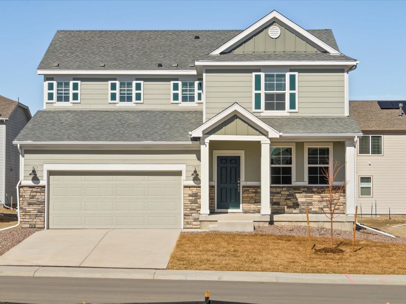The Sloan Floorplan exterior image taken at a Meritage Homes community in Windsor, CO