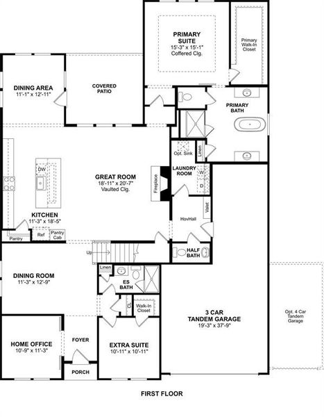 2D floor plan layout of this home in Wellington, Haslet, TX (Image 4).