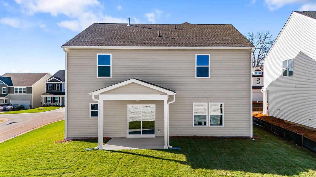 Exterior details and patio area of a home in Hanes Lake, Winston-Salem (Image 2).