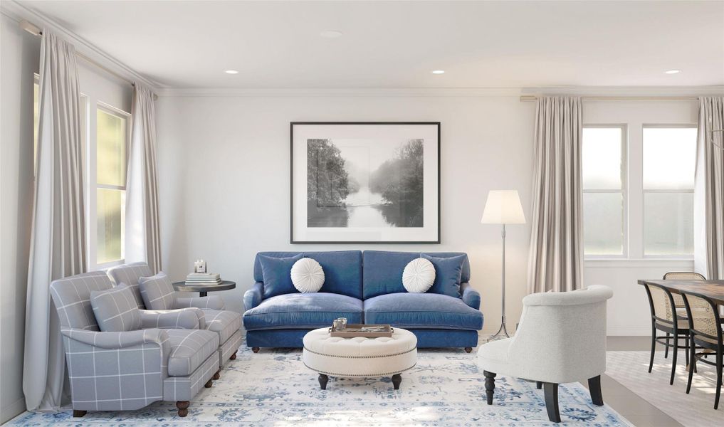 Sun-lit great room (*Artist rendering used for illustration purposes only and are subject to change without notice.)