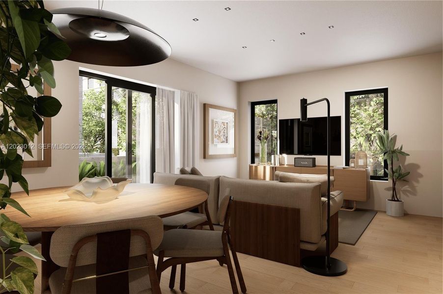 Furnished interior view inside a new home in , Miami (Image 3).