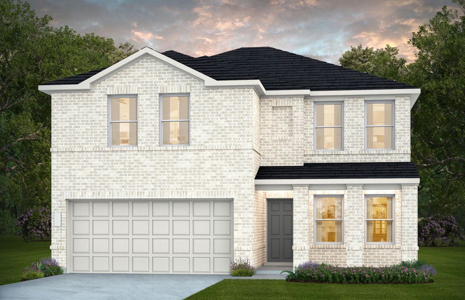 Representative exterior photo of a completed home built from the Enloe by Centex in Pinara Pines, Conroe, TX (Image 14). Representative exterior photo of a completed home built from the Enloe by Centex in Pinara Pines, Conroe, TX (Image 14).