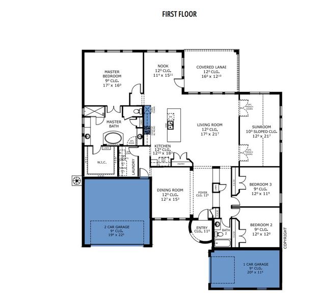 2D floor plan layout for the Cameron - Regency Series | 70' Wide Lots by ICI Homes in Woodhaven, Port Orange, FL (Image 3).