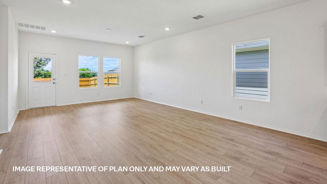 Representative unfurnished interior of a home built from the The Kendall by D.R. Horton in Valverde, Bastrop (Image 14).