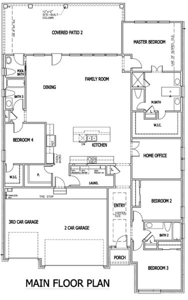 2D floor plan layout of this home in Windsong, Boerne, TX (Image 2).