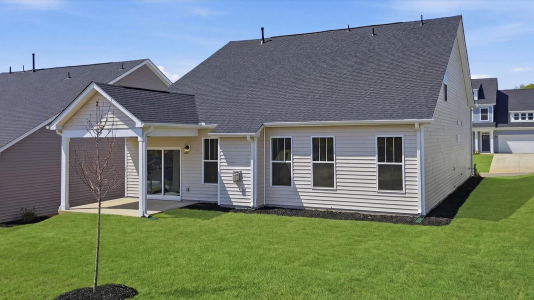 Exterior details and patio area of a home in Iris Meadows, Moore (Image 22).