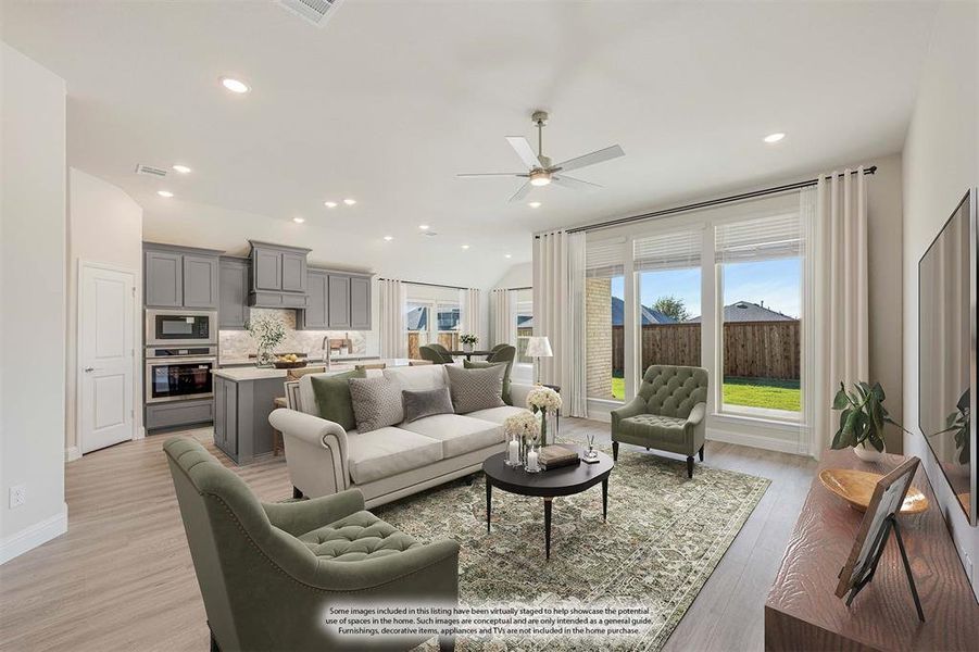 Furnished interior view inside a new home in ArrowBrooke Classic 50, Aubrey (Image 6).