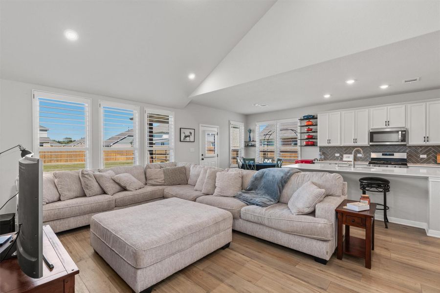Second living area upstairs. The home has plantation shutters with a transferable warranty throughout.
