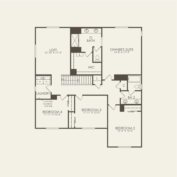 2D floor plan layout for the Visionary by Pulte Homes in Alamar, Avondale, AZ (Image 4).