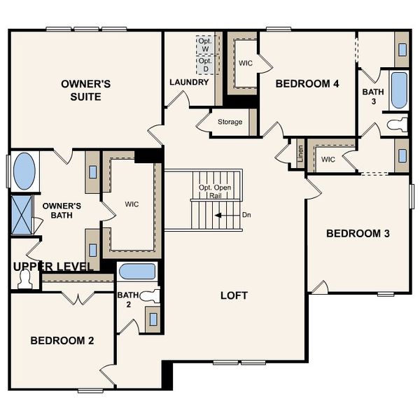 2D floor plan layout for the Madison by Century Communities in Windsong Estates, McDonough, GA (Image 2).