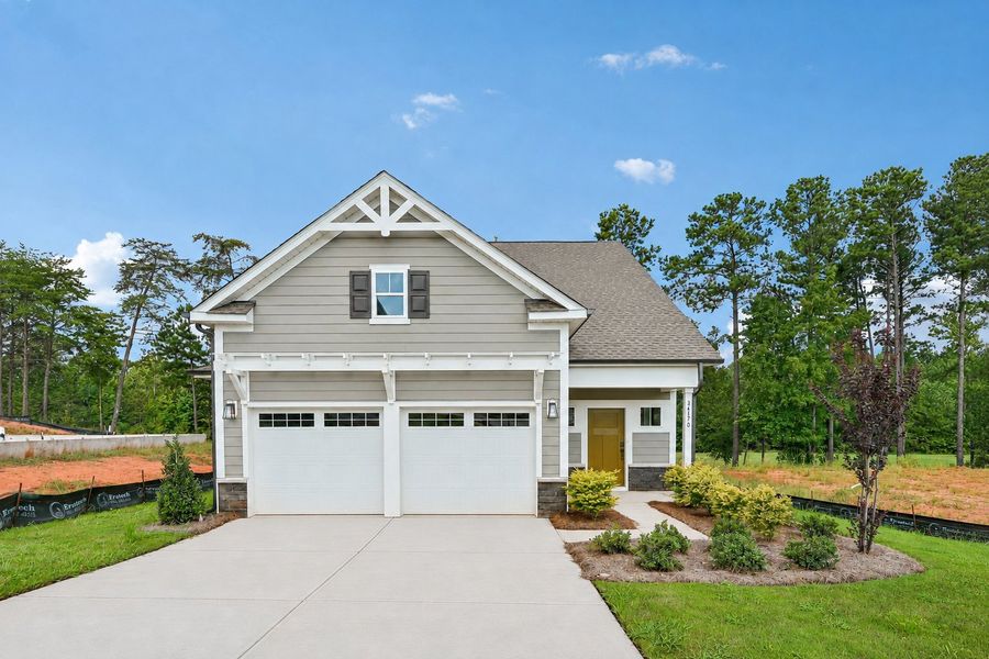 Front exterior of a new home in Edgewater - The Links, Lancaster, SC, highlighting curb appeal (Image 1). Front exterior of a new home in Edgewater - The Links, Lancaster, SC, highlighting curb appeal (Image 1).