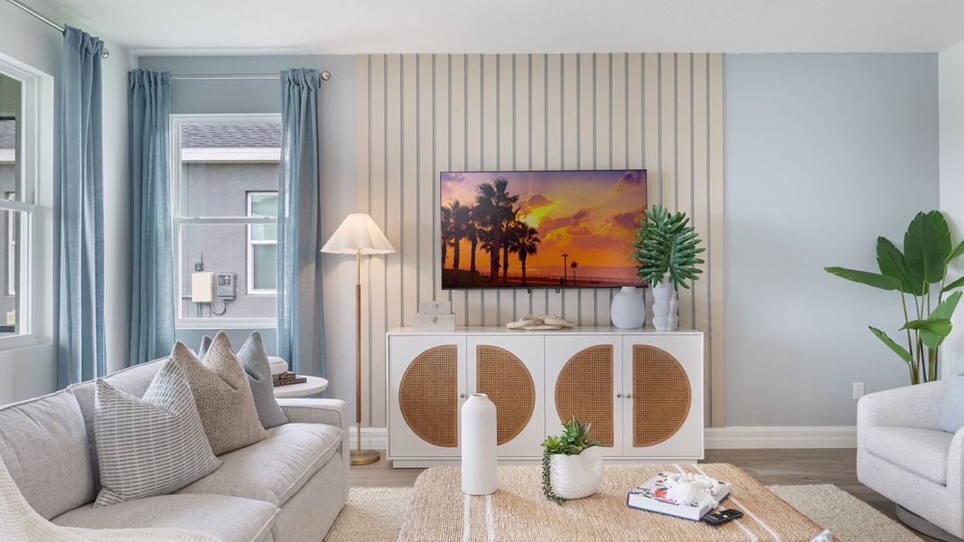 Representative furnished interior of a home built from the DENHAM by D.R. Horton in Lakes of Mount Dora, Mount Dora (Image 9).