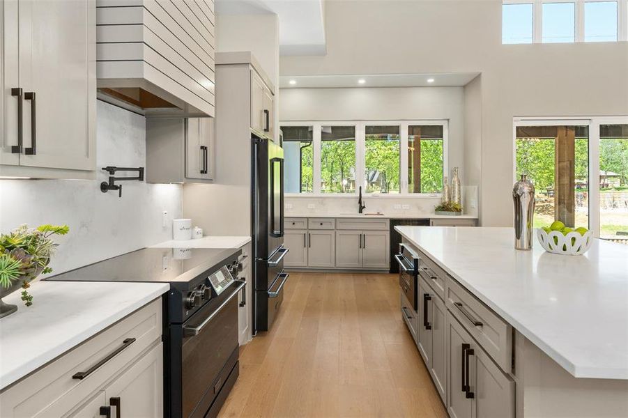 Thor oven, Z Line black stainless steel Refrigerator and Dishwasher