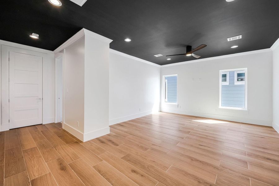 View of the game room on the second floor.