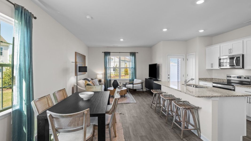 Furnished interior view inside a new home in The Townes at Ridgewood Farms, Winterville (Image 5).