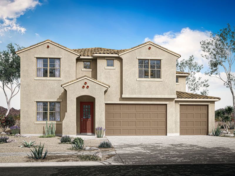 Representative exterior photo of a completed home built from the Jasper by Mattamy Homes in White Tank Vistas, Waddell, AZ (Image 3). Representative exterior photo of a completed home built from the Jasper by Mattamy Homes in White Tank Vistas, Waddell, AZ (Image 3).