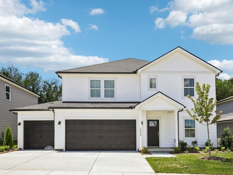 Front exterior of a new home in Briarcreek - Bronze Series, Antioch, TN, highlighting curb appeal (Image 1). Front exterior of a new home in Briarcreek - Bronze Series, Antioch, TN, highlighting curb appeal (Image 1).