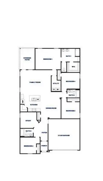 2D floor plan layout of this home in Harrington Trails at The Canopies, Splendora, TX (Image 2). 2D floor plan layout of this home in Harrington Trails at The Canopies, Splendora, TX (Image 2).