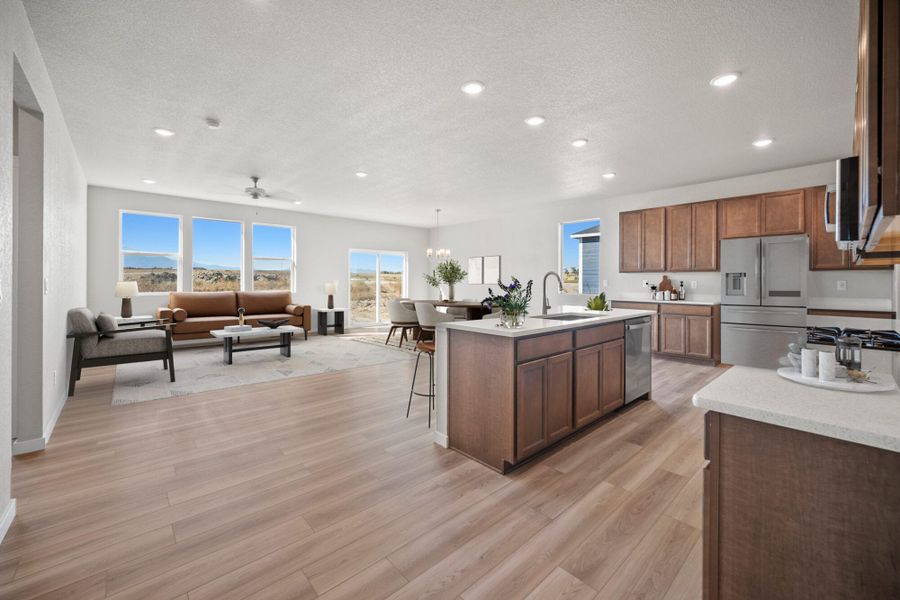 Furnished interior view inside a new home in The Glen-12, Colorado Springs (Image 17). Furnished interior view inside a new home in The Glen-12, Colorado Springs (Image 17).