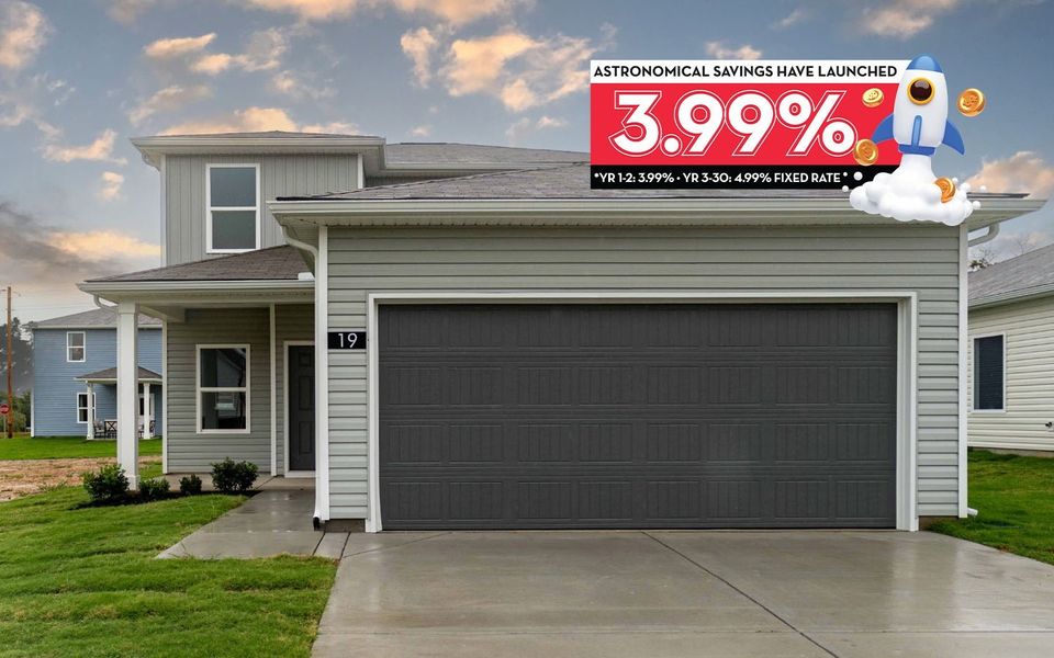 Front exterior of a new home in Stonehenge, Manchester, TN, highlighting curb appeal (Image 1). Front exterior of a new home in Stonehenge, Manchester, TN, highlighting curb appeal (Image 1).
