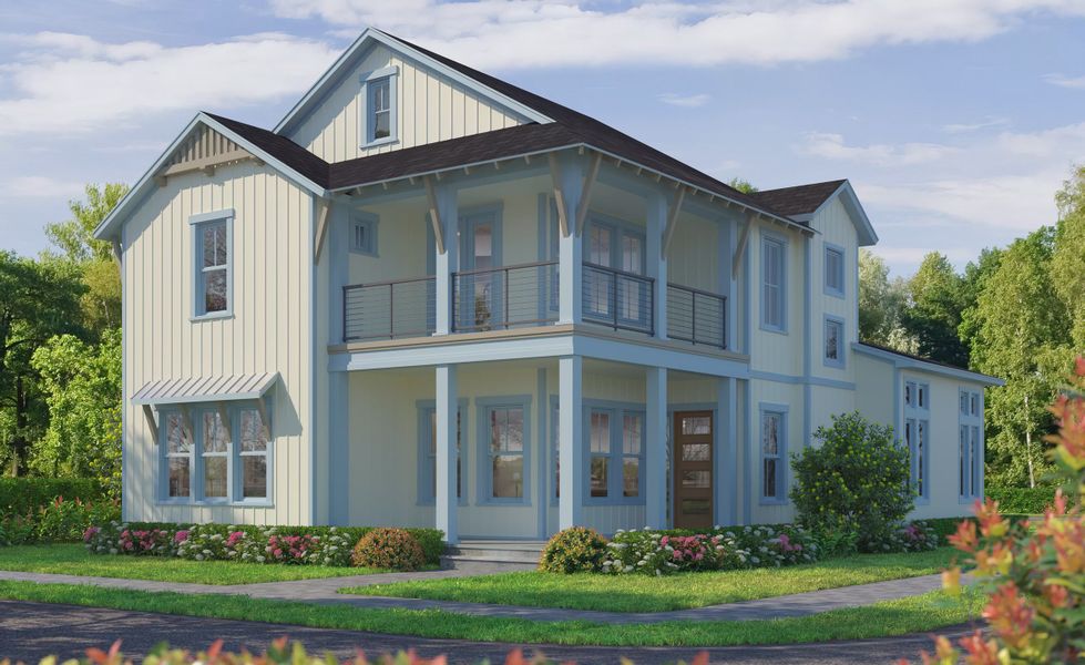 Representative exterior photo of a completed home built from the Fiji by ICI Homes in Laureate Park, Orlando, FL (Image 6).
