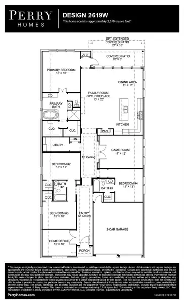 2D floor plan layout of this home in Wolf Ranch, Georgetown, TX (Image 3).