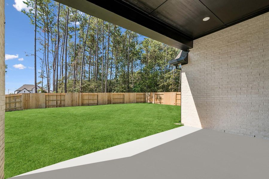 Exterior details and patio area of a home in ARTAVIA 65' Homesites, Conroe (Image 3).