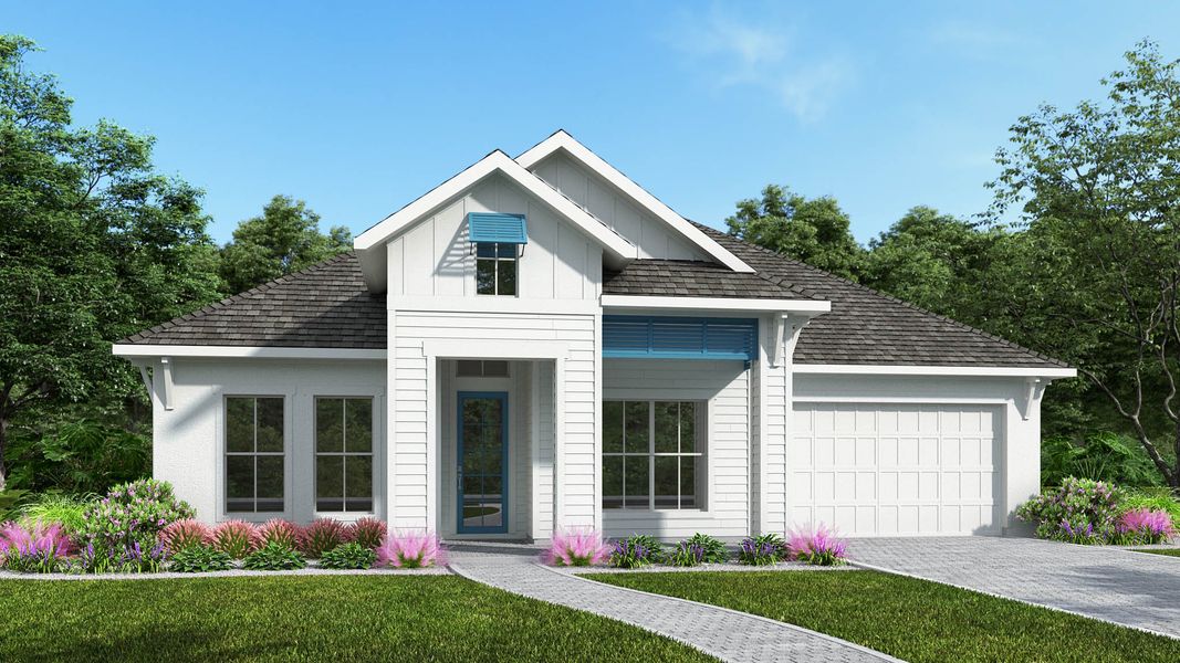 Representative exterior photo of a completed home built from the 3070F by Perry Homes in Reserve at Berry Bay, Wimauma, FL (Image 4).