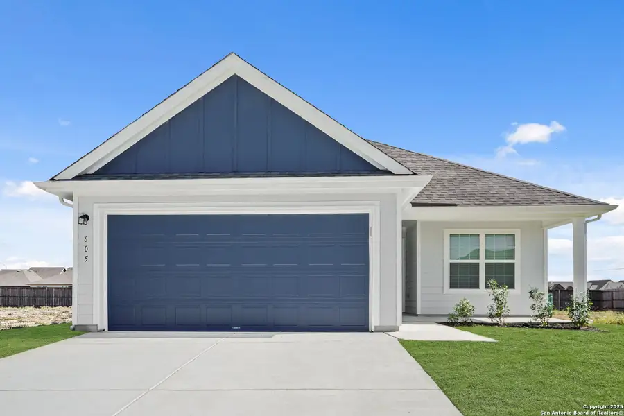 Front exterior of a new home in Swenson Heights, Seguin, TX, highlighting curb appeal (Image 2).