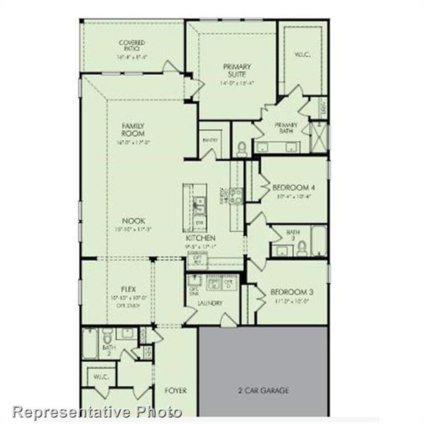 2D floor plan layout of this home in Discovery Collection at The Meadows, Denton, TX (Image 6). 2D floor plan layout of this home in Discovery Collection at The Meadows, Denton, TX (Image 6).